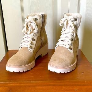 Dolce Vita Cream Lace-Up Boots